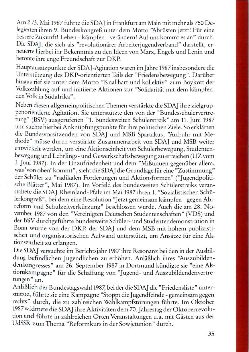 Seite 37 des Verfassungsschutzbericht 1987 Rheinland-Pfalz