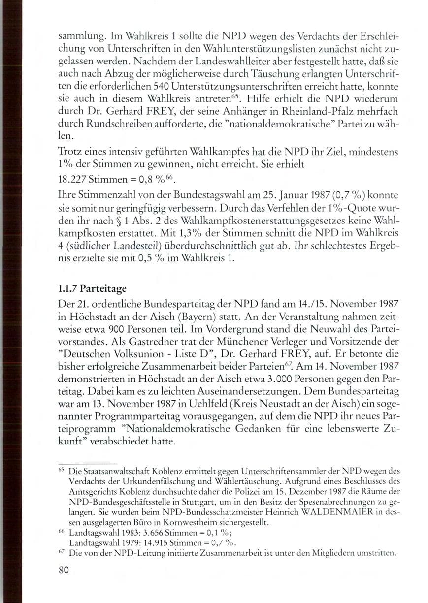 Seite 80 des Verfassungsschutzbericht 1987 Rheinland-Pfalz