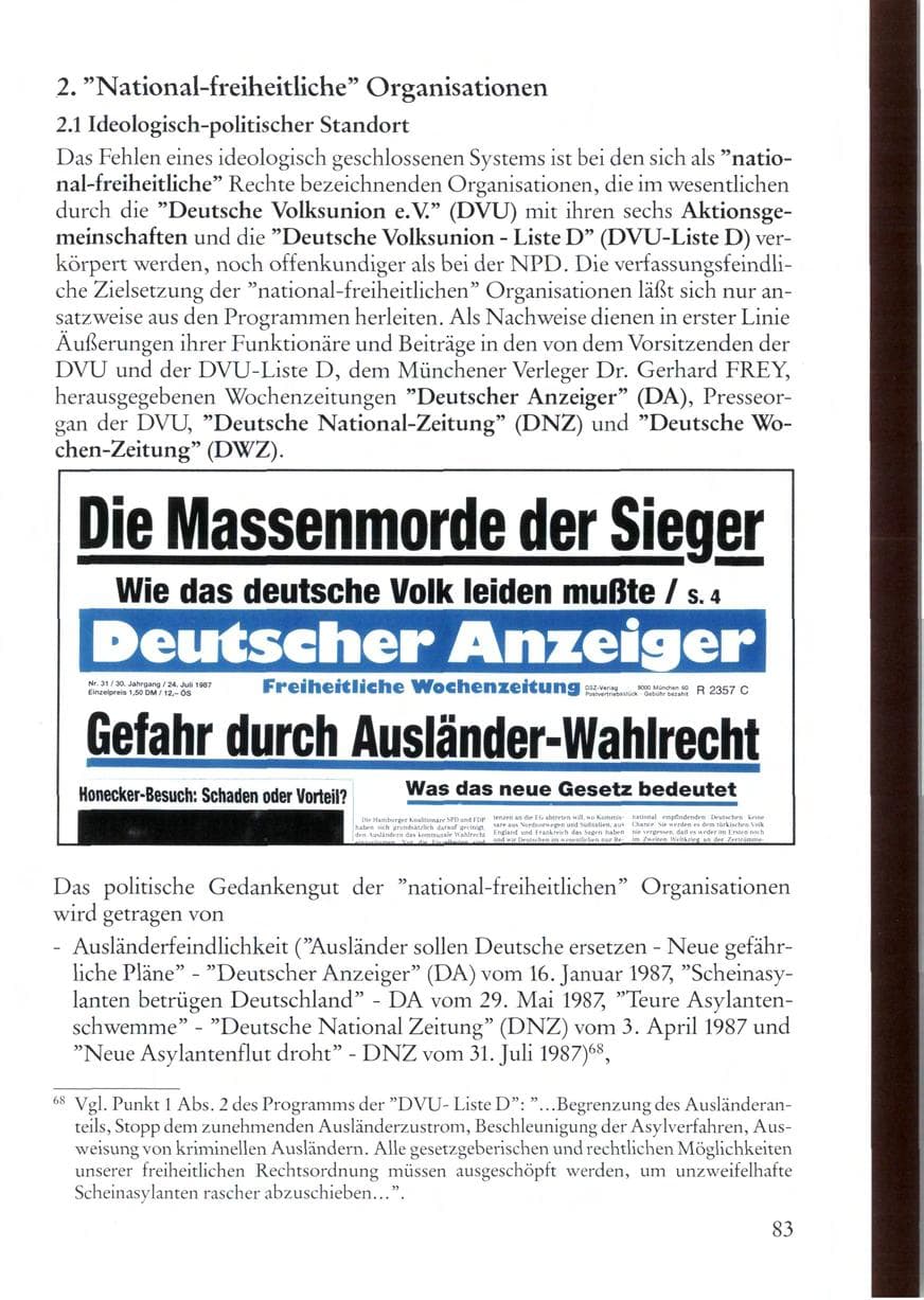 Seite 83 des Verfassungsschutzbericht 1987 Rheinland-Pfalz