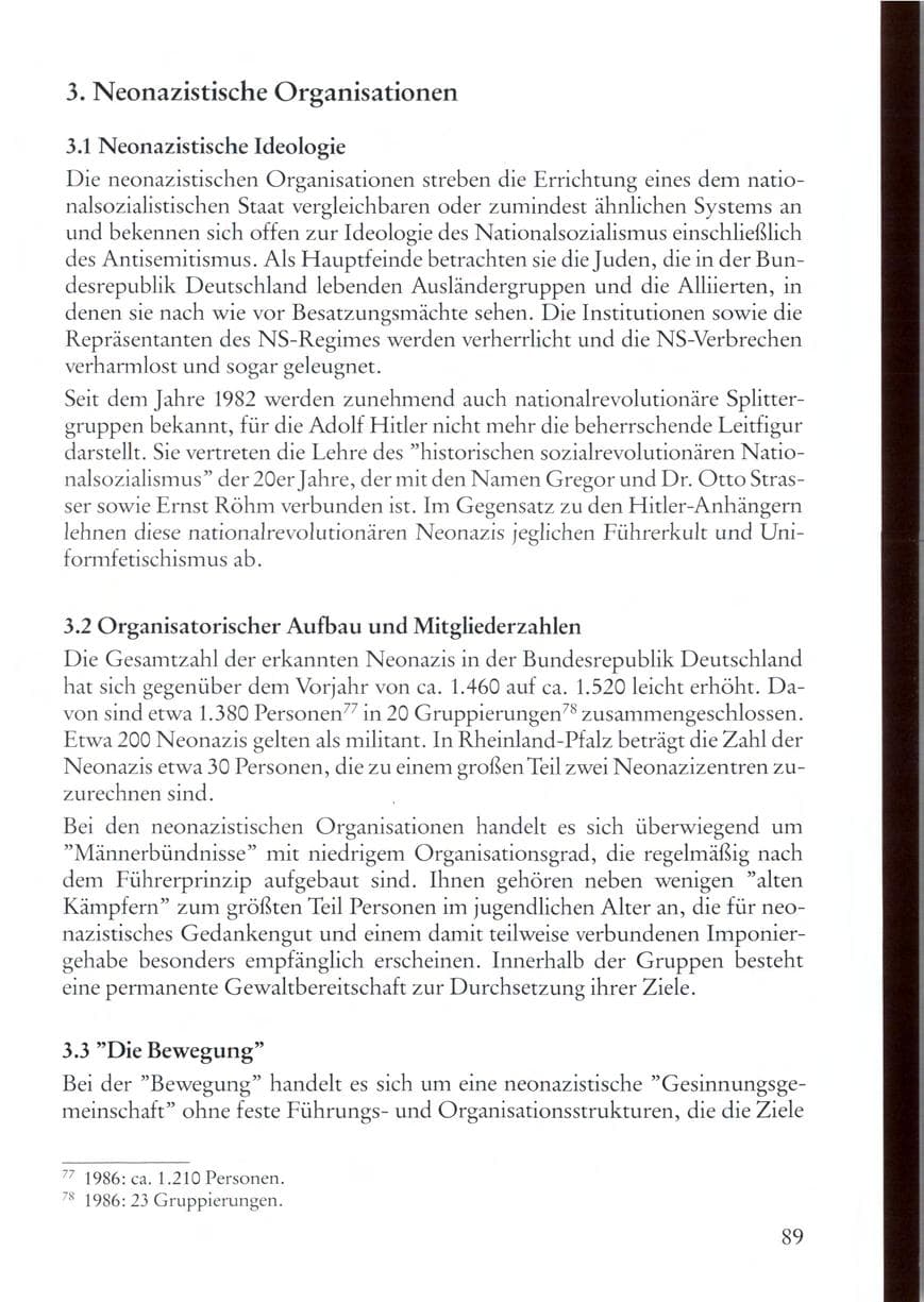 Seite 89 des Verfassungsschutzbericht 1987 Rheinland-Pfalz
