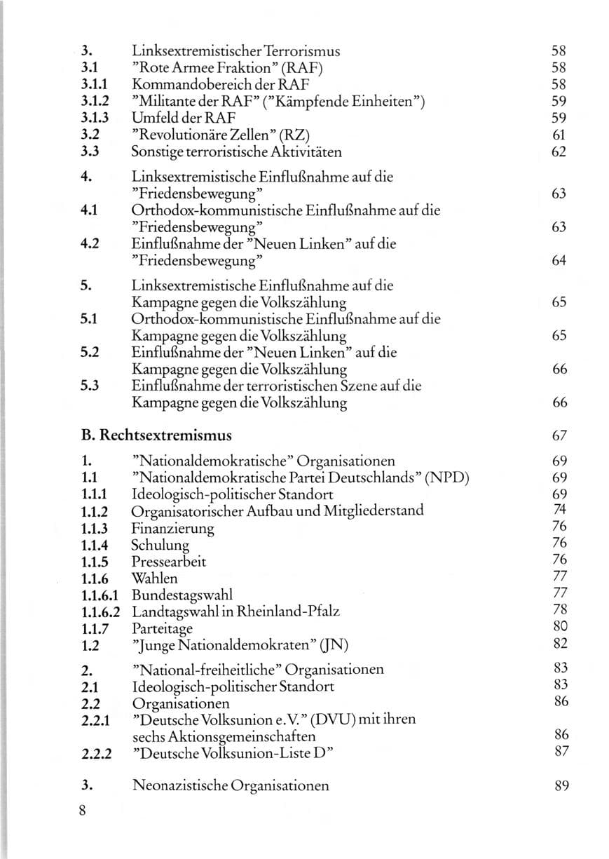 Seite 10 des Verfassungsschutzbericht 1987 Rheinland-Pfalz