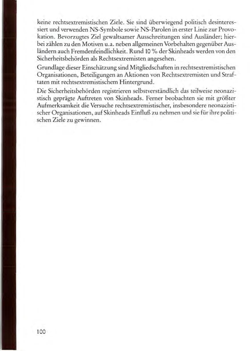 Seite 100 des Verfassungsschutzbericht 1987 Rheinland-Pfalz