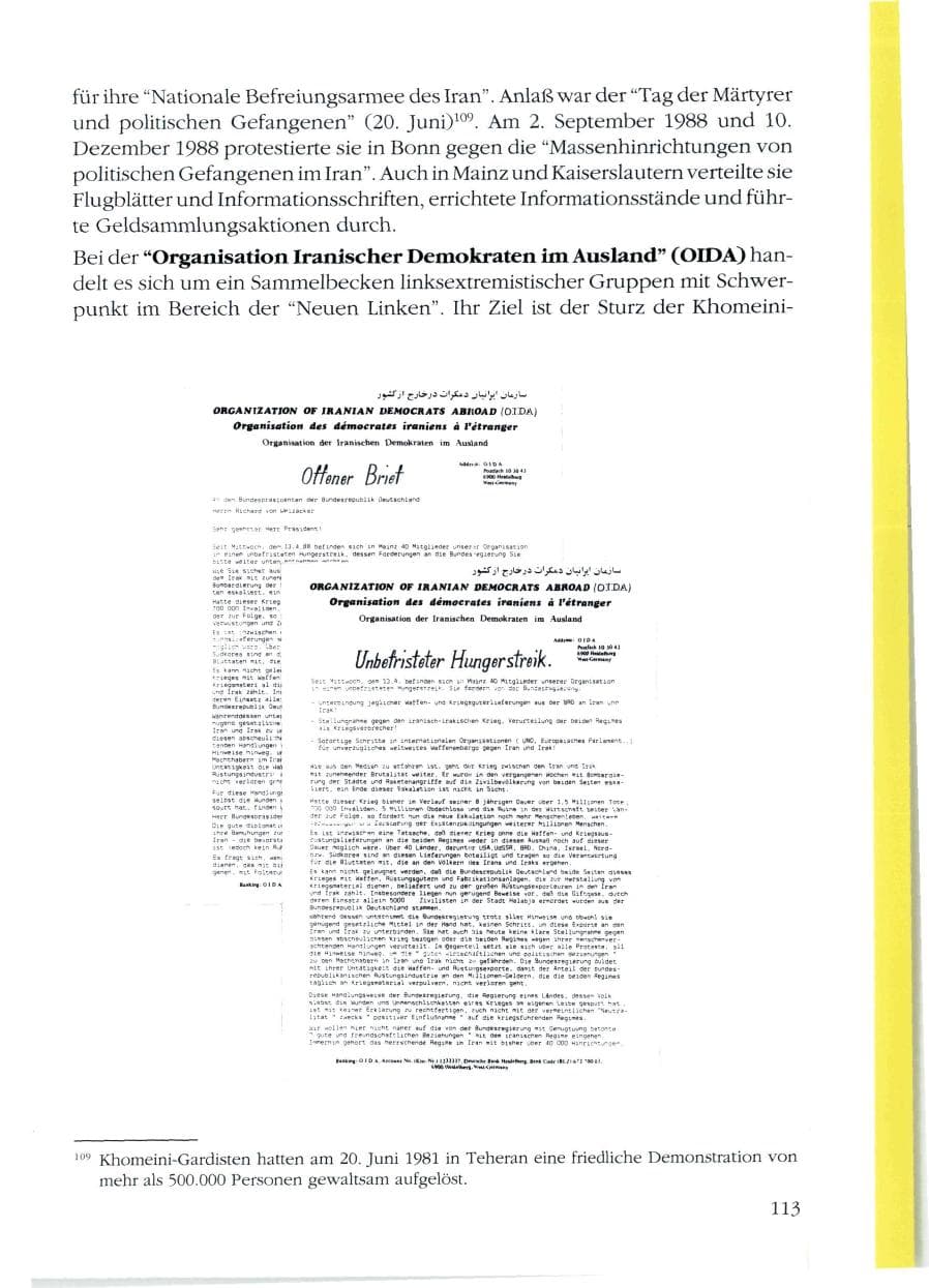 Seite 115 des Verfassungsschutzbericht 1988 Rheinland-Pfalz