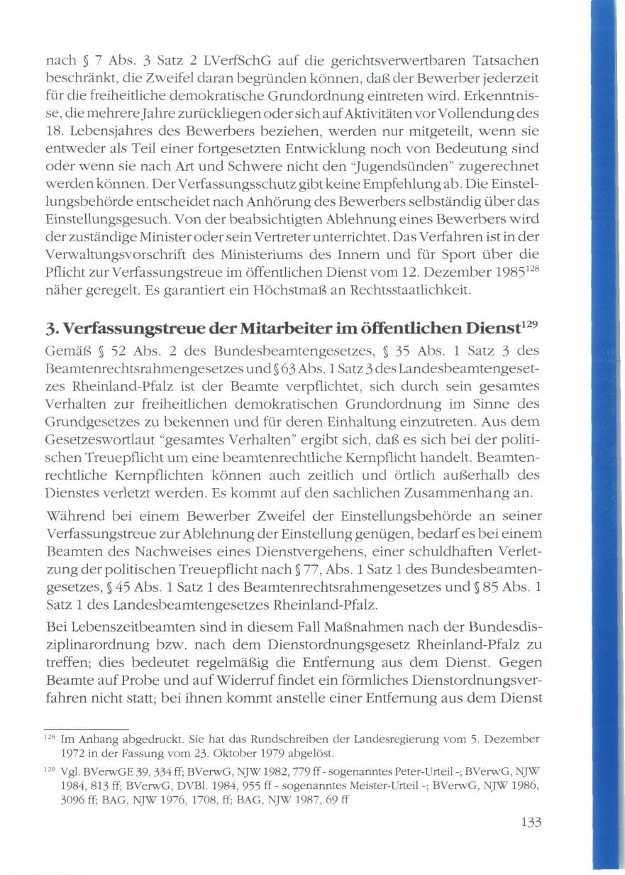 Seite 135 des Verfassungsschutzbericht 1988 Rheinland-Pfalz