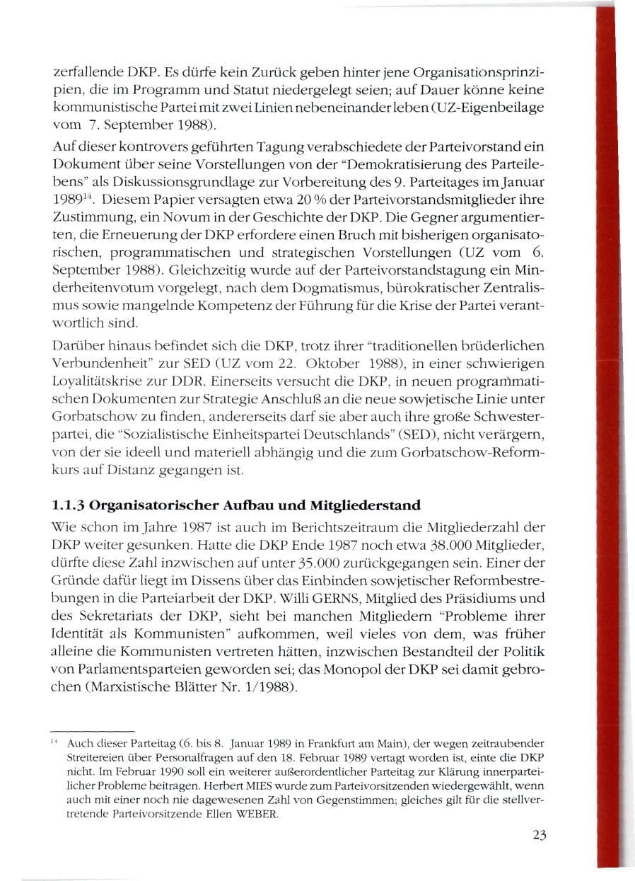 Seite 25 des Verfassungsschutzbericht 1988 Rheinland-Pfalz