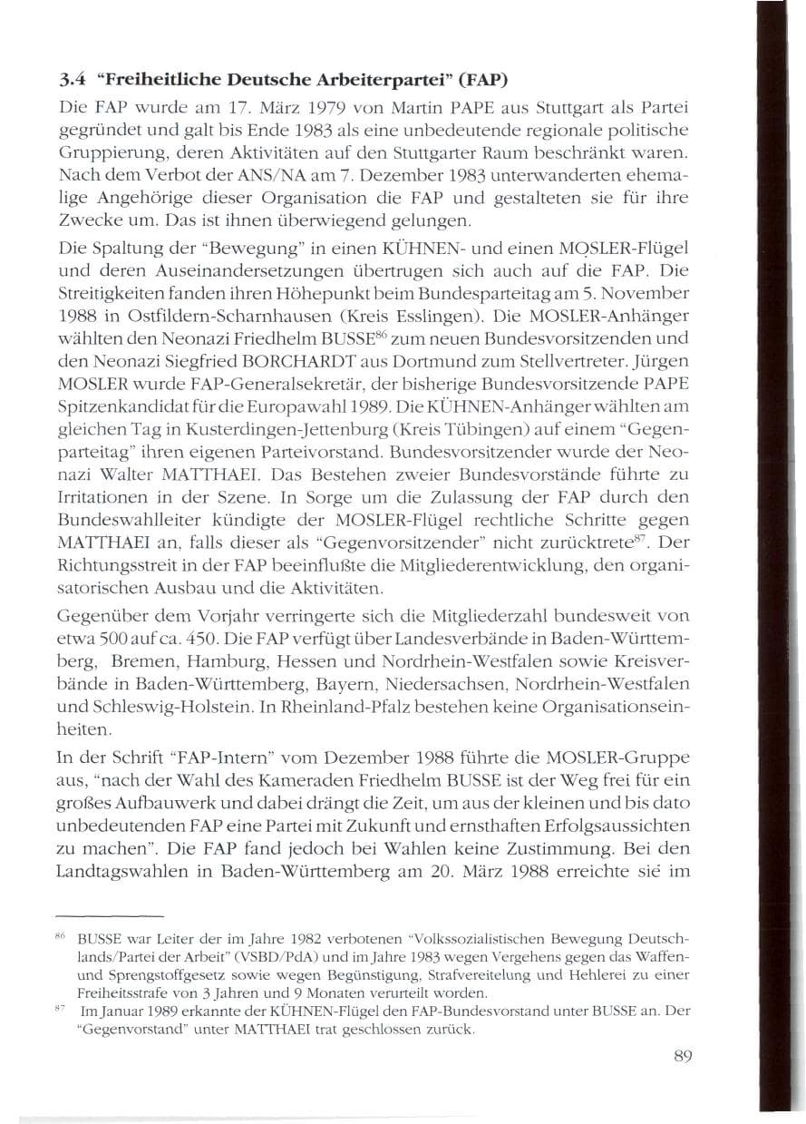 Seite 91 des Verfassungsschutzbericht 1988 Rheinland-Pfalz