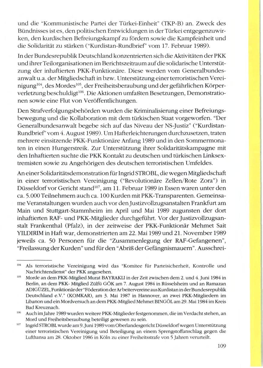 Seite 111 des Verfassungsschutzbericht 1989 Rheinland-Pfalz