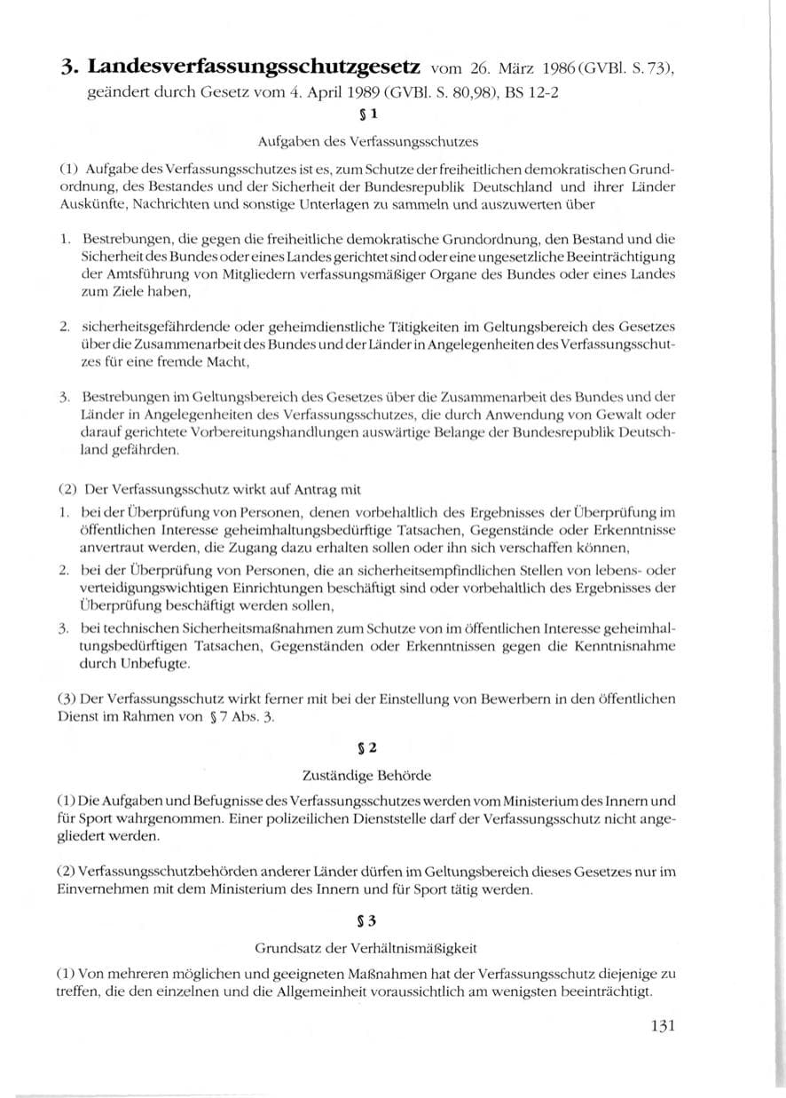 Seite 133 des Verfassungsschutzbericht 1989 Rheinland-Pfalz