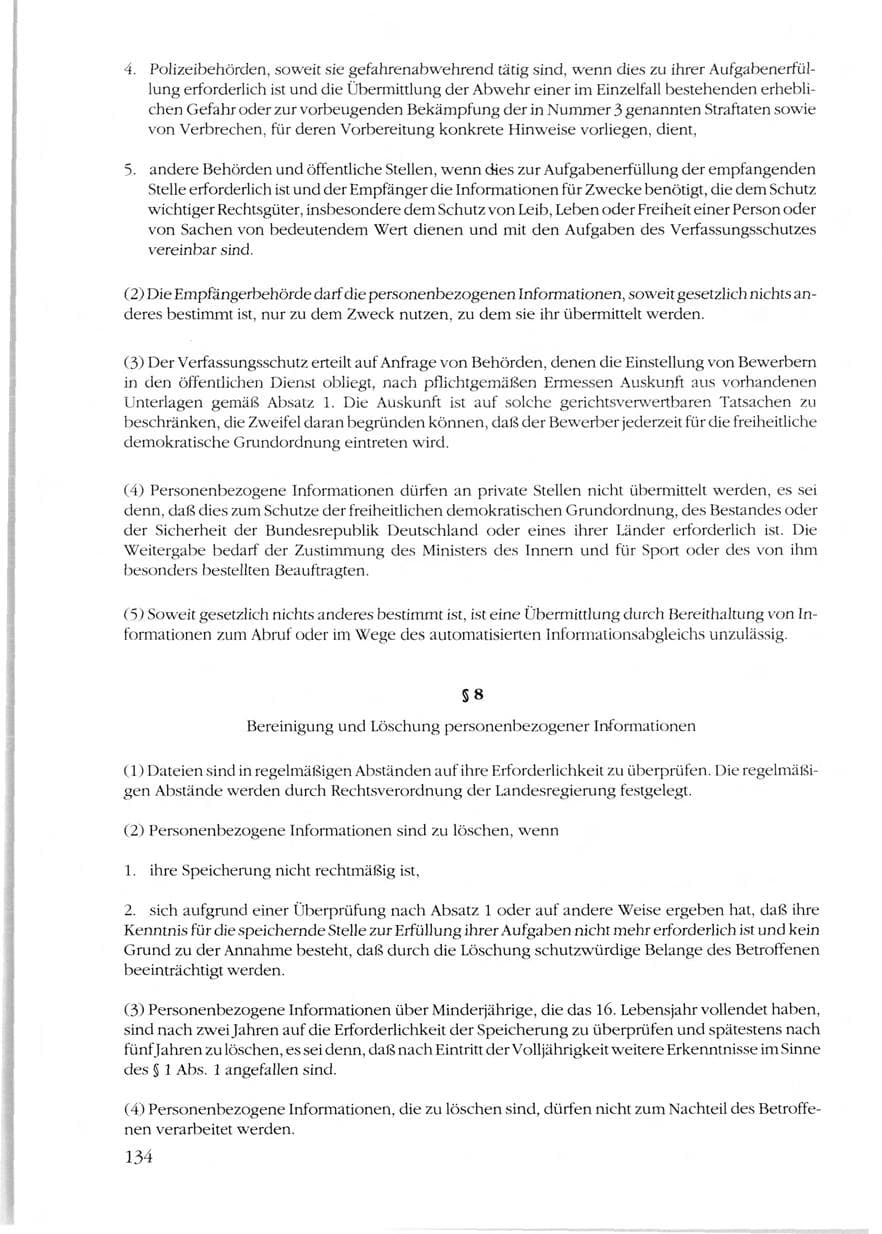 Seite 136 des Verfassungsschutzbericht 1989 Rheinland-Pfalz