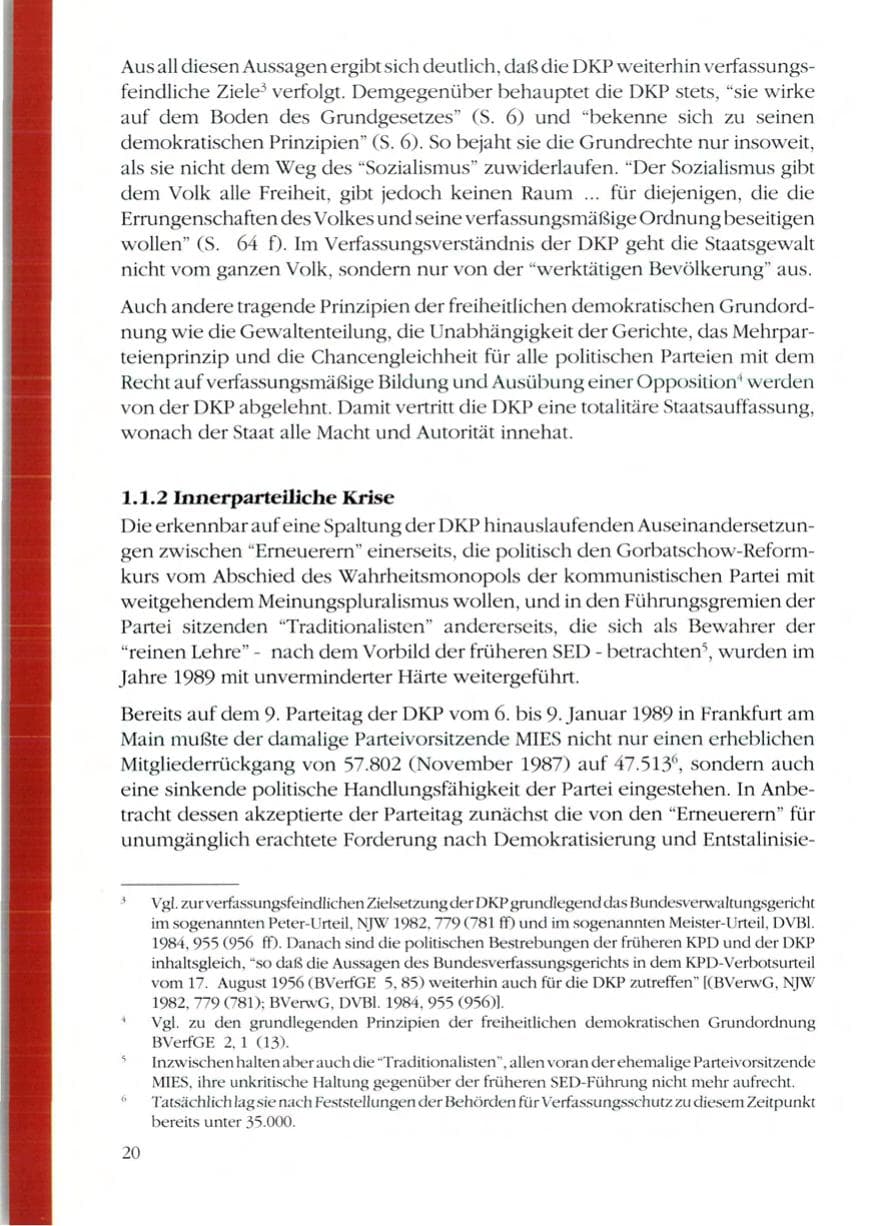 Seite 22 des Verfassungsschutzbericht 1989 Rheinland-Pfalz