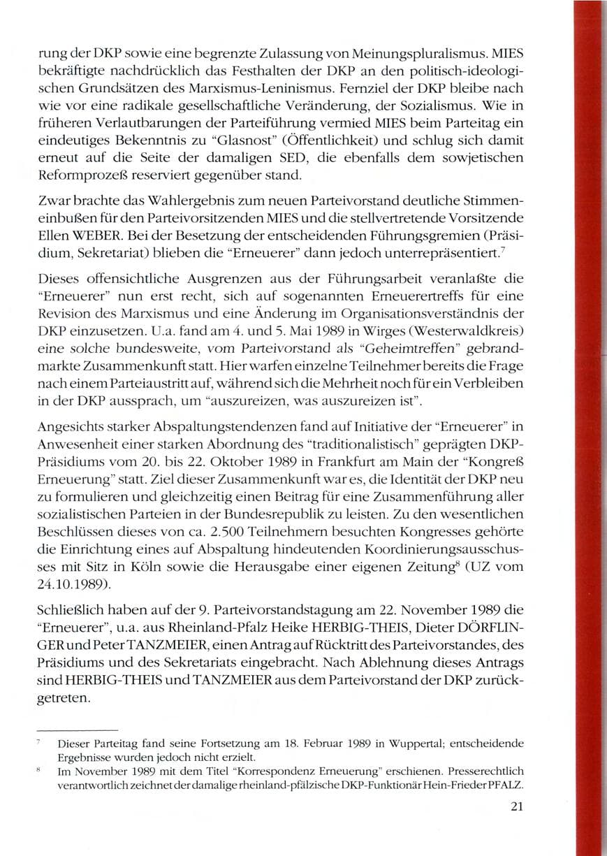 Seite 23 des Verfassungsschutzbericht 1989 Rheinland-Pfalz