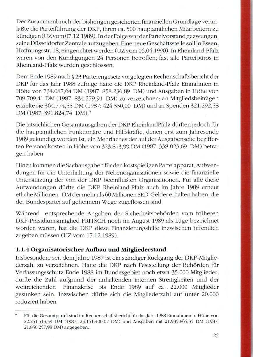 Seite 27 des Verfassungsschutzbericht 1989 Rheinland-Pfalz