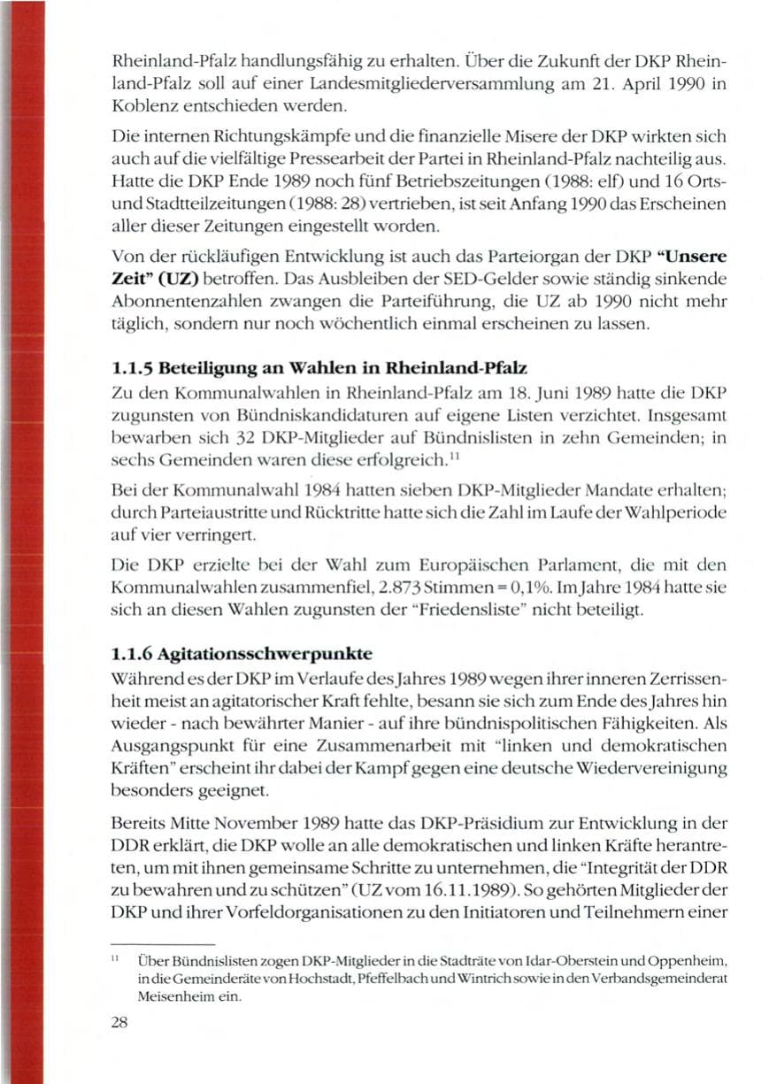 Seite 30 des Verfassungsschutzbericht 1989 Rheinland-Pfalz