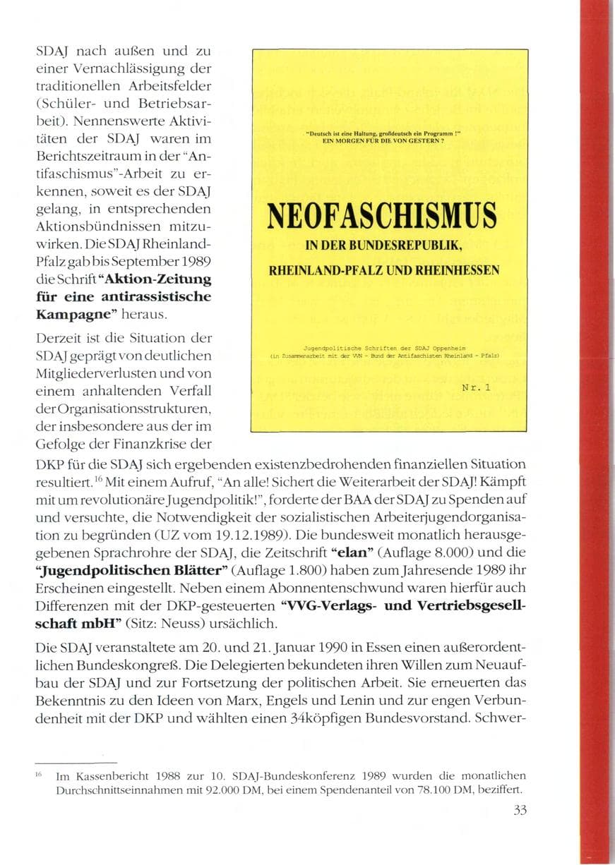 Seite 35 des Verfassungsschutzbericht 1989 Rheinland-Pfalz