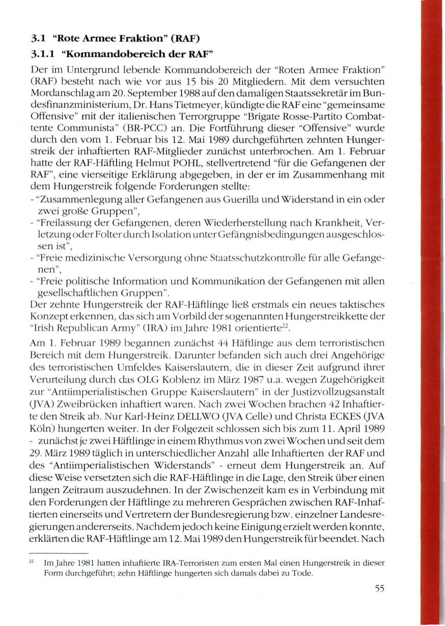 Seite 57 des Verfassungsschutzbericht 1989 Rheinland-Pfalz
