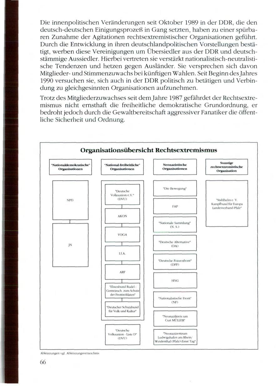 Seite 68 des Verfassungsschutzbericht 1989 Rheinland-Pfalz