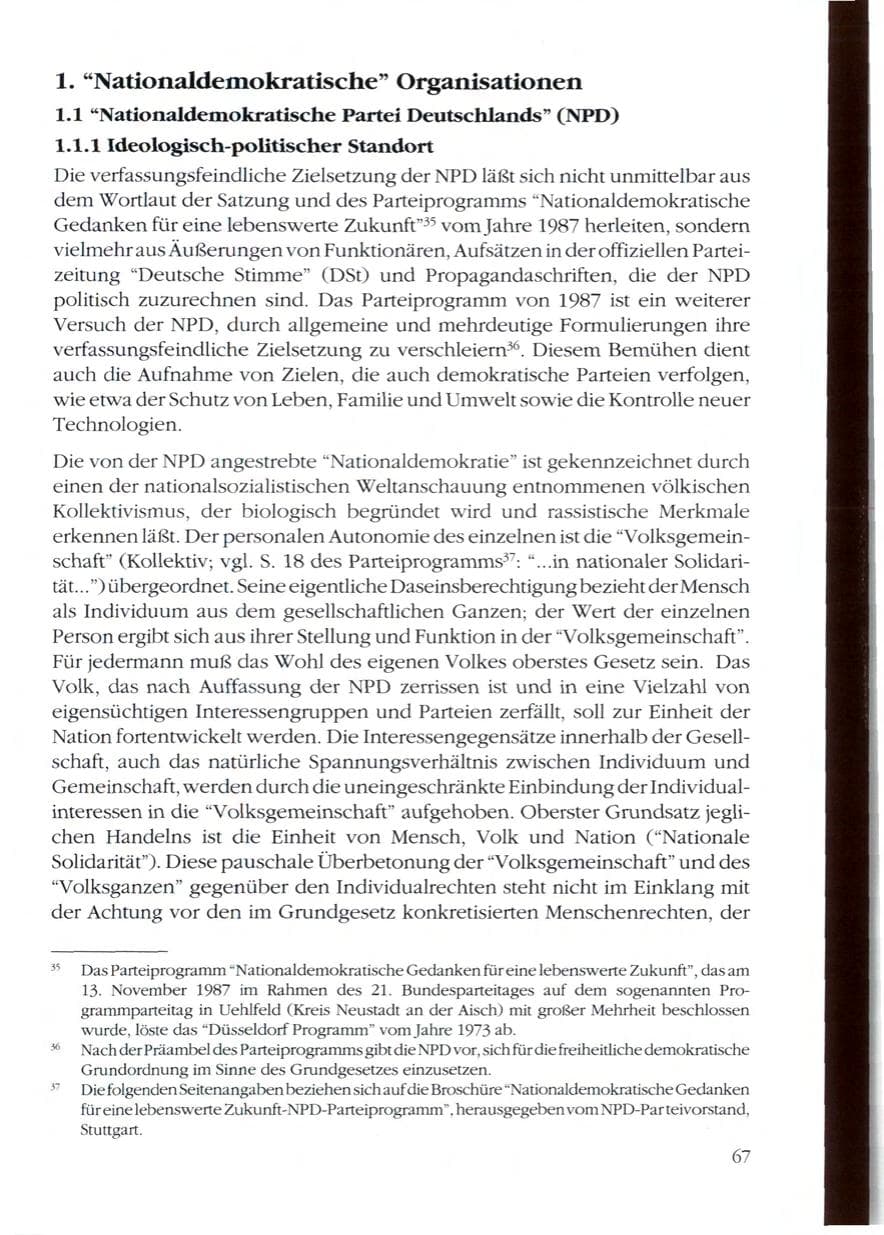 Seite 69 des Verfassungsschutzbericht 1989 Rheinland-Pfalz