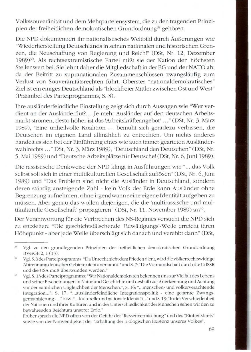 Seite 71 des Verfassungsschutzbericht 1989 Rheinland-Pfalz