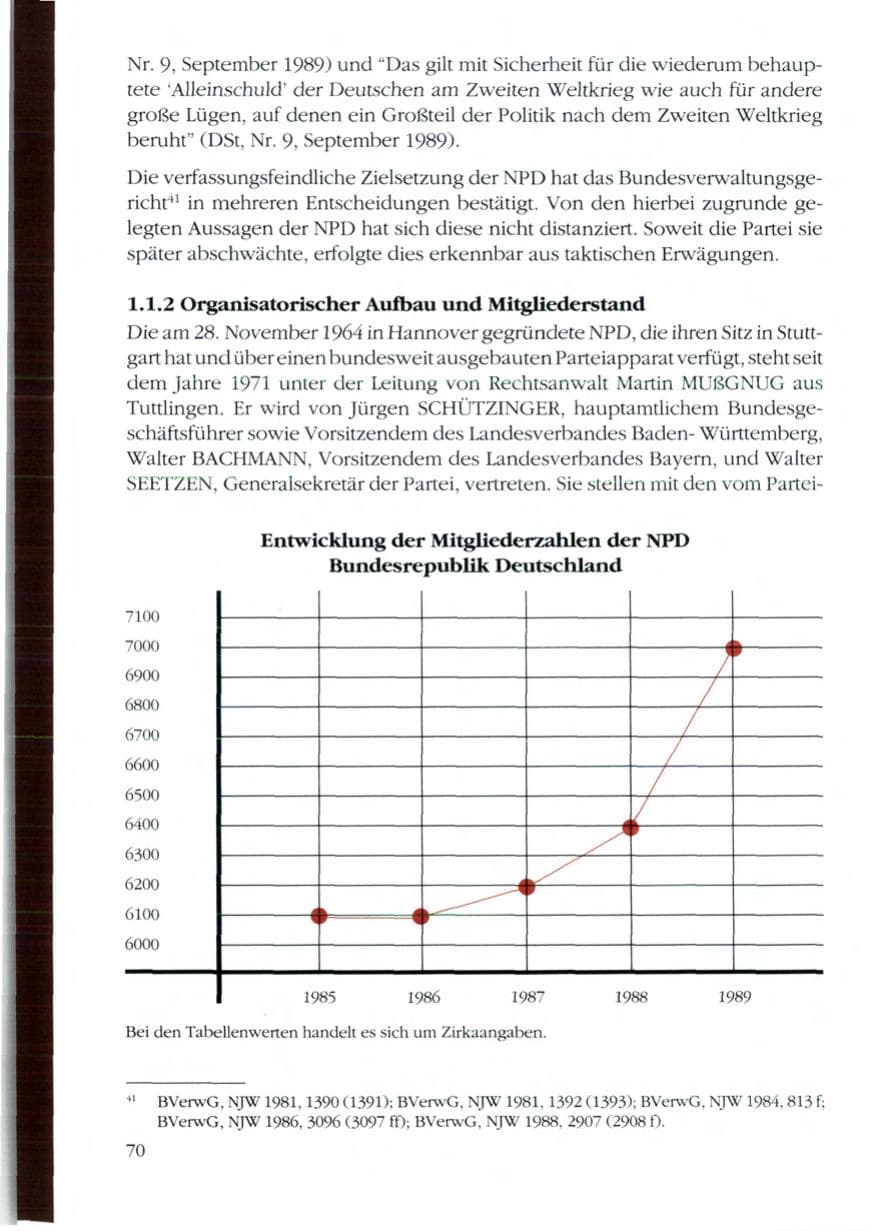 Seite 72 des Verfassungsschutzbericht 1989 Rheinland-Pfalz