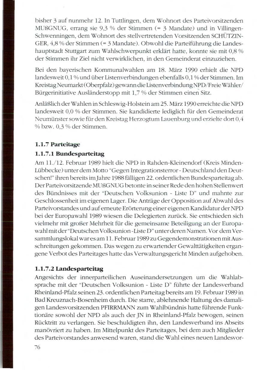 Seite 78 des Verfassungsschutzbericht 1989 Rheinland-Pfalz