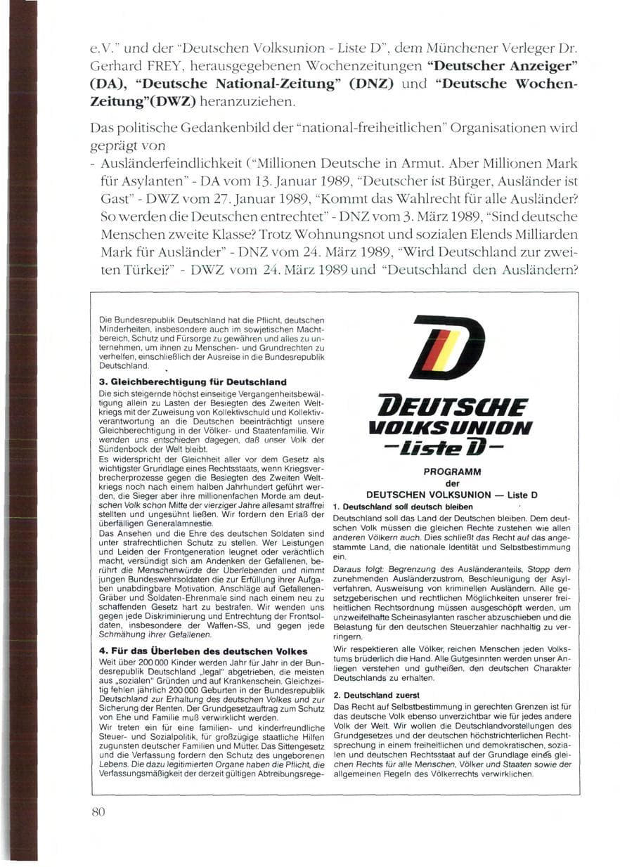 Seite 82 des Verfassungsschutzbericht 1989 Rheinland-Pfalz