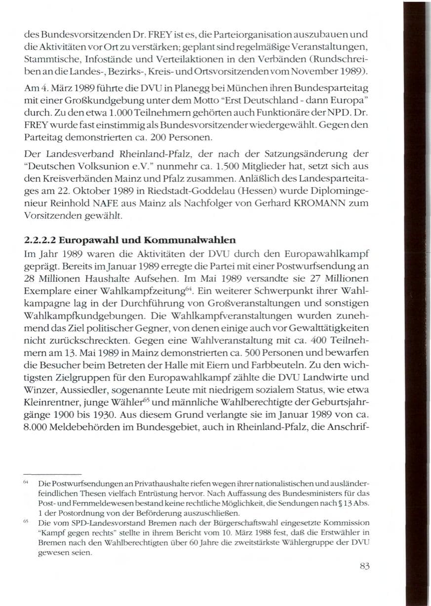 Seite 85 des Verfassungsschutzbericht 1989 Rheinland-Pfalz