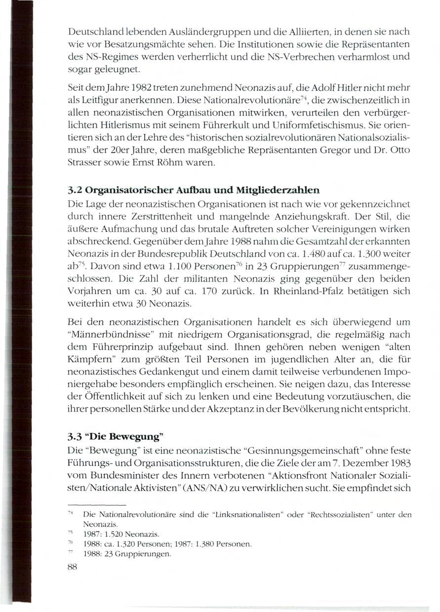 Seite 90 des Verfassungsschutzbericht 1989 Rheinland-Pfalz