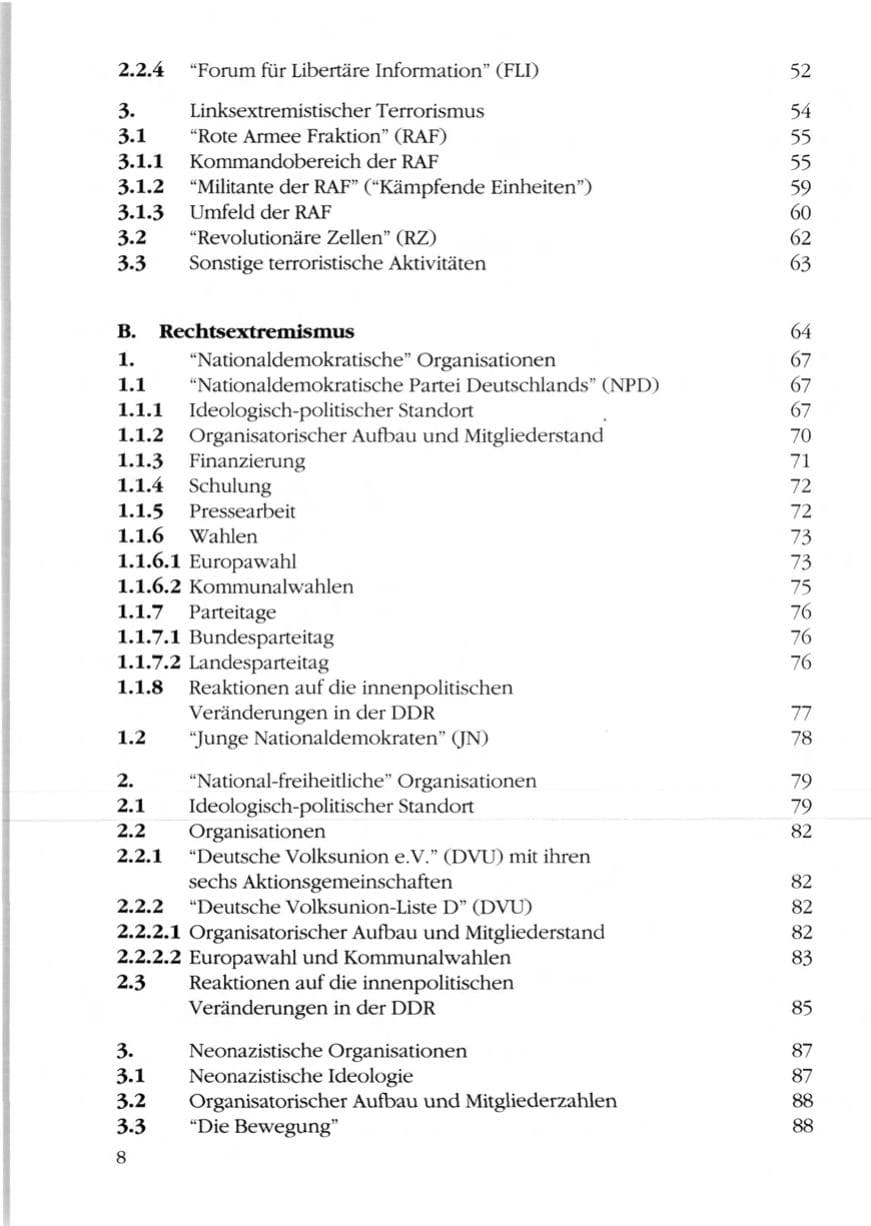 Seite 10 des Verfassungsschutzbericht 1989 Rheinland-Pfalz