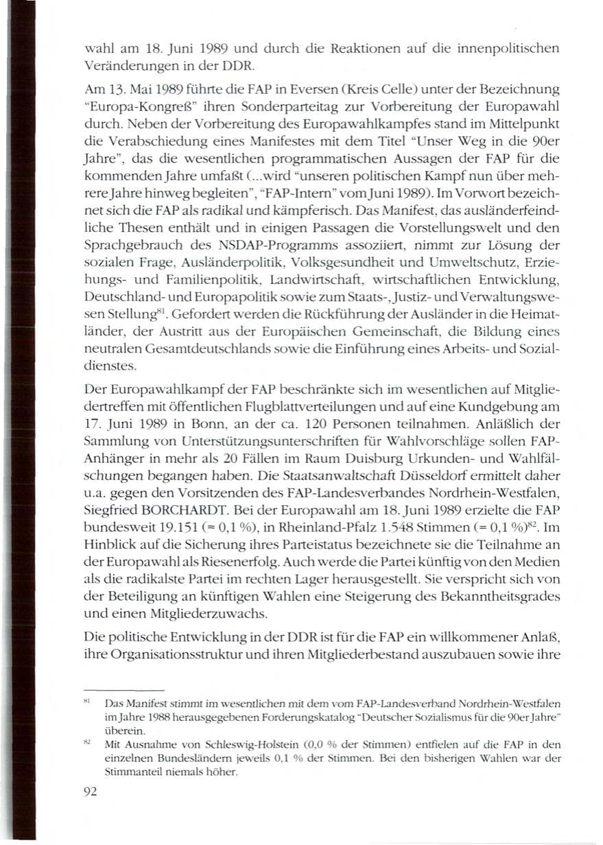 Seite 94 des Verfassungsschutzbericht 1989 Rheinland-Pfalz
