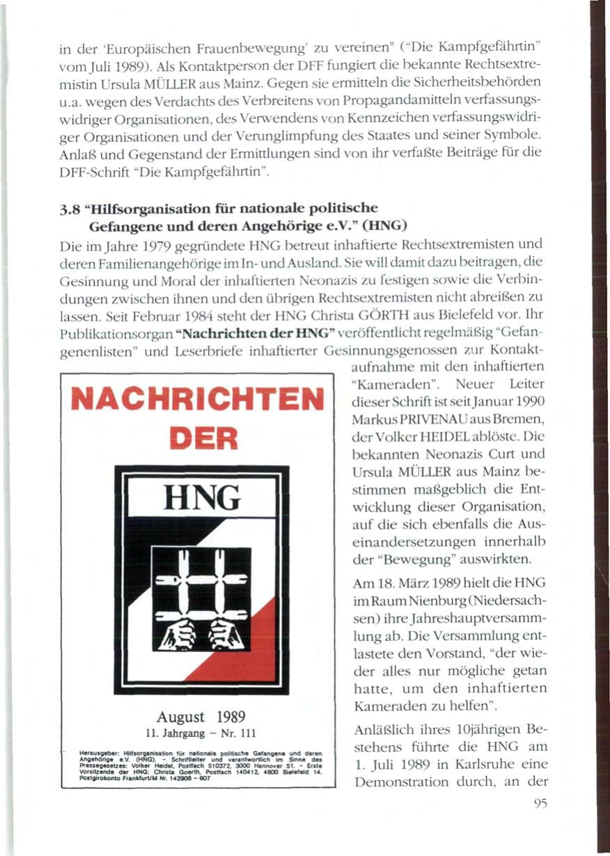 Seite 98 des Verfassungsschutzbericht 1989 Rheinland-Pfalz
