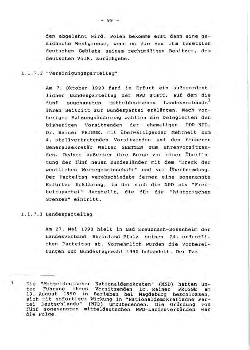 Seite 101 des Verfassungsschutzbericht 1990 Rheinland-Pfalz