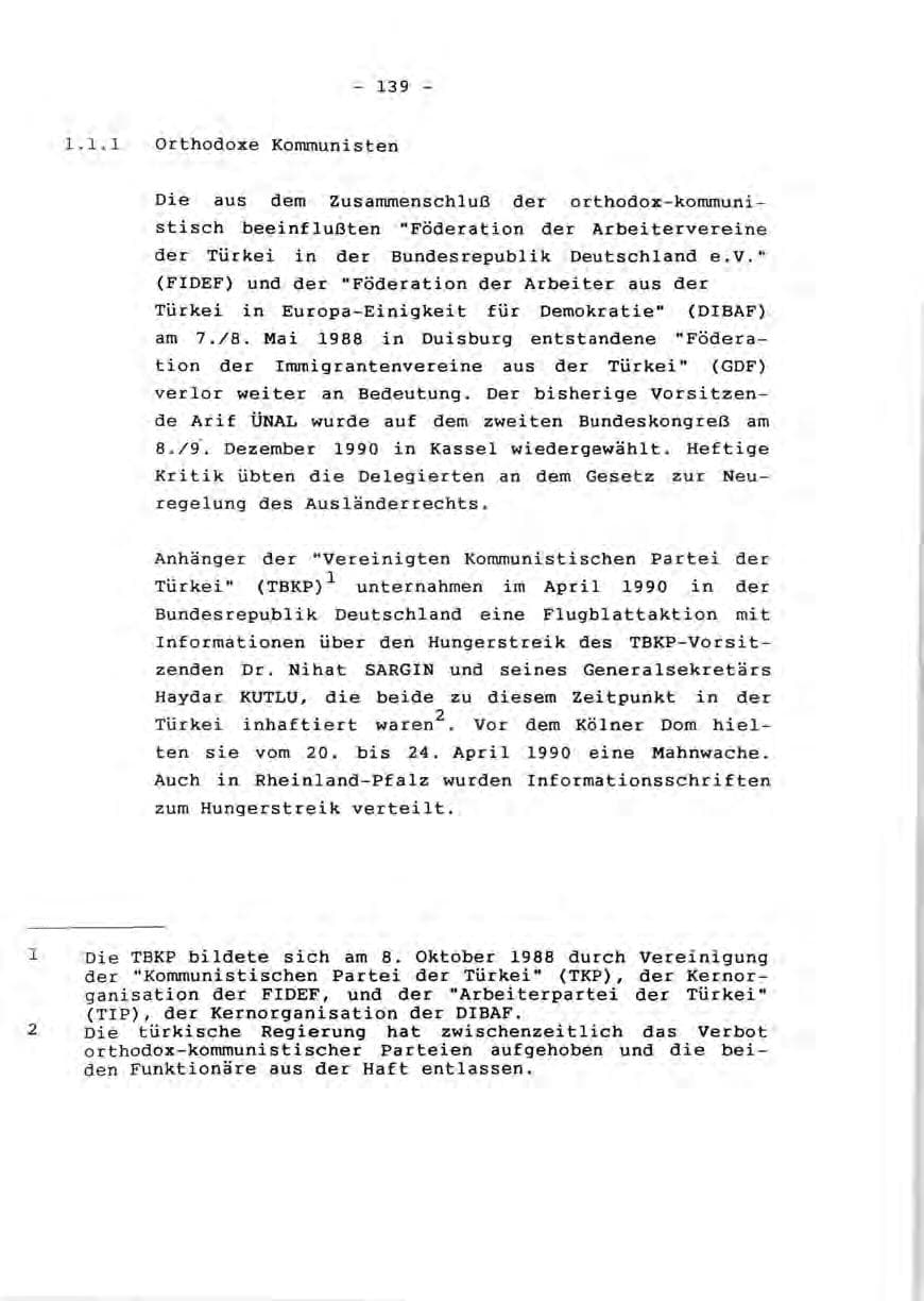 Seite 141 des Verfassungsschutzbericht 1990 Rheinland-Pfalz