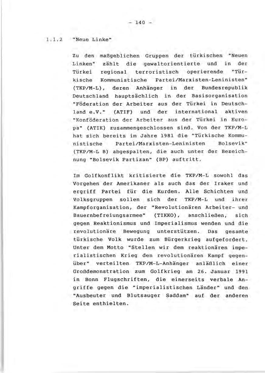 Seite 142 des Verfassungsschutzbericht 1990 Rheinland-Pfalz