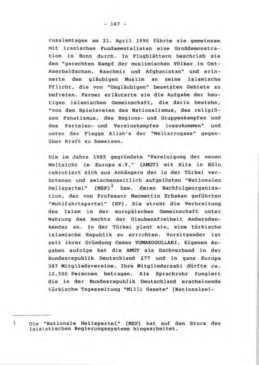 Seite 149 des Verfassungsschutzbericht 1990 Rheinland-Pfalz