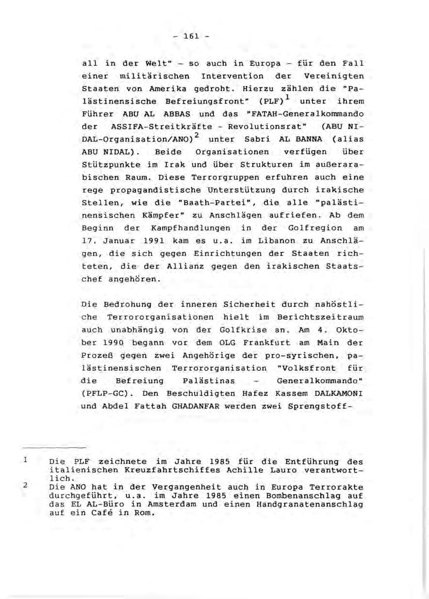Seite 163 des Verfassungsschutzbericht 1990 Rheinland-Pfalz
