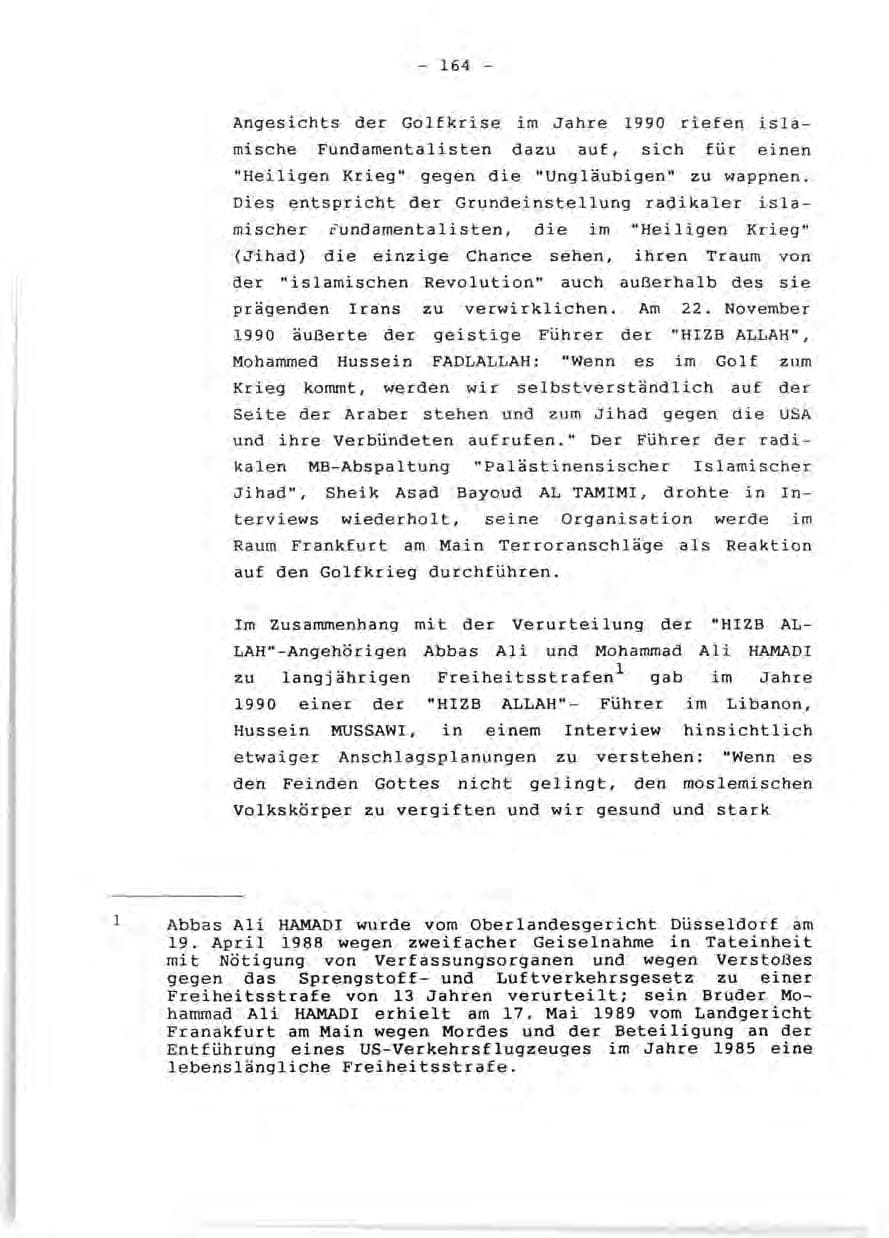 Seite 166 des Verfassungsschutzbericht 1990 Rheinland-Pfalz
