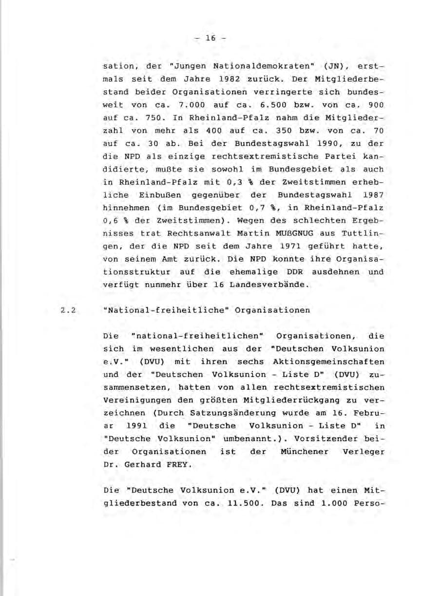 Seite 18 des Verfassungsschutzbericht 1990 Rheinland-Pfalz