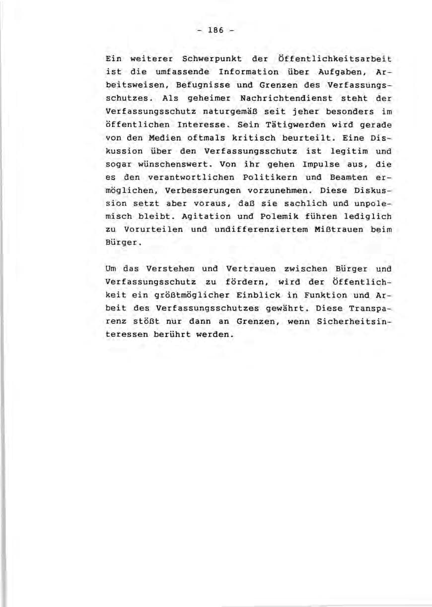 Seite 188 des Verfassungsschutzbericht 1990 Rheinland-Pfalz