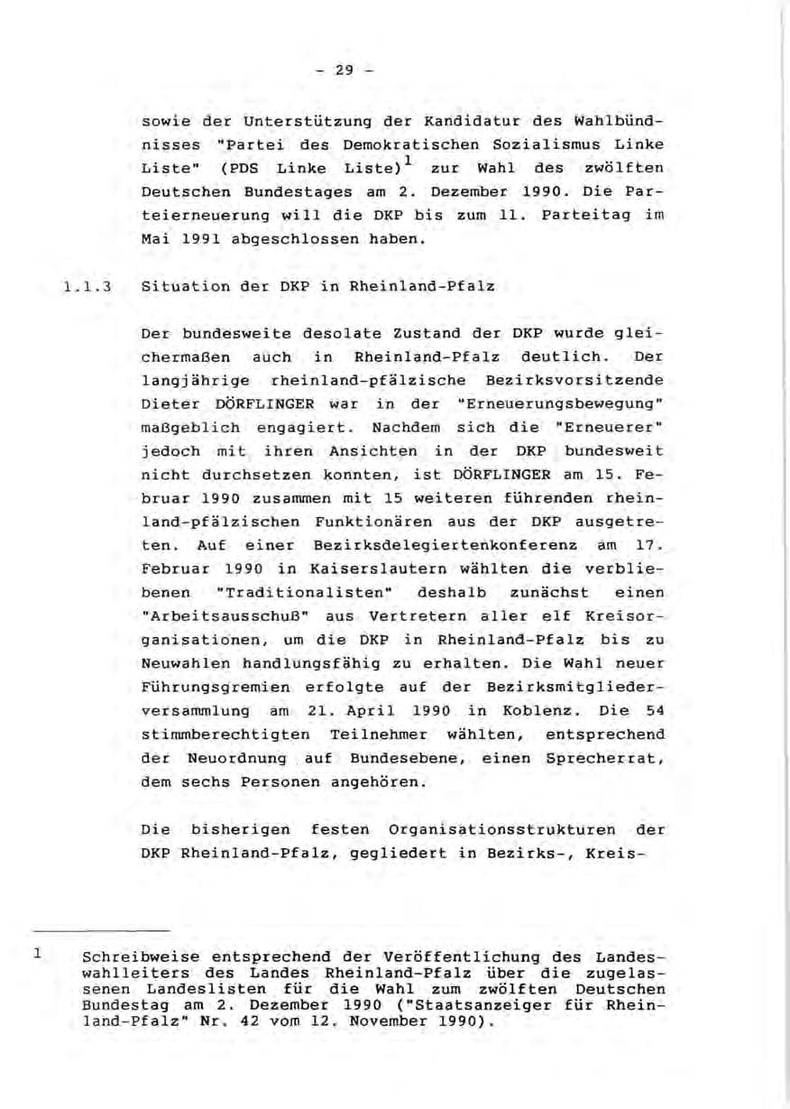 Seite 31 des Verfassungsschutzbericht 1990 Rheinland-Pfalz