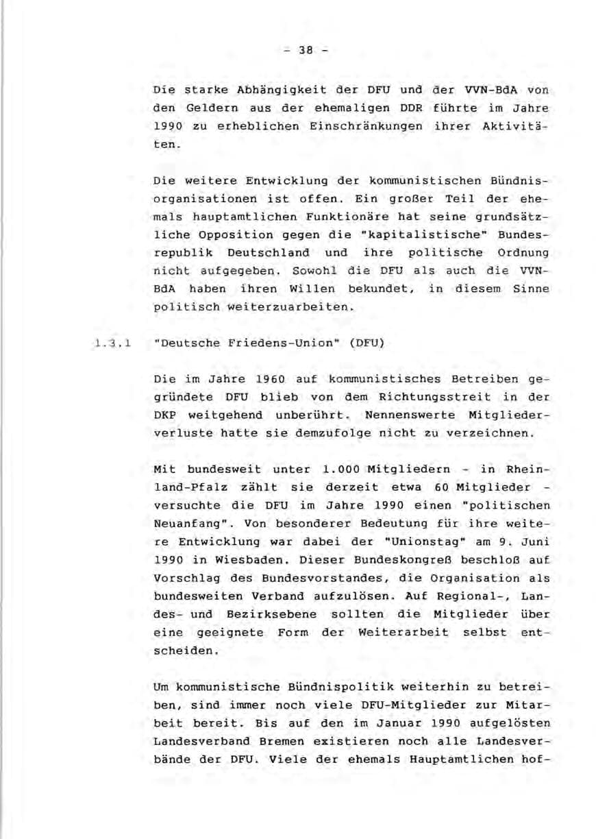 Seite 40 des Verfassungsschutzbericht 1990 Rheinland-Pfalz