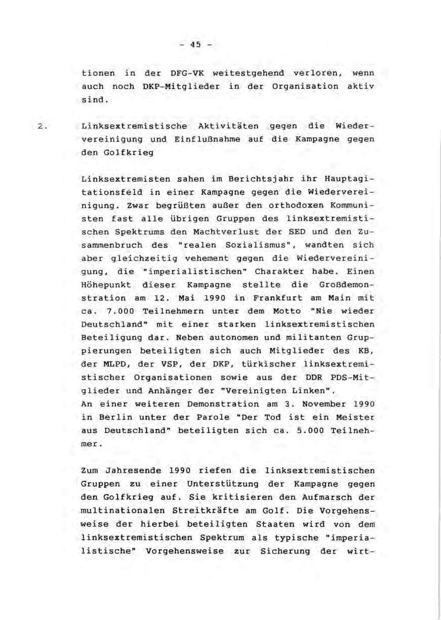 Seite 47 des Verfassungsschutzbericht 1990 Rheinland-Pfalz