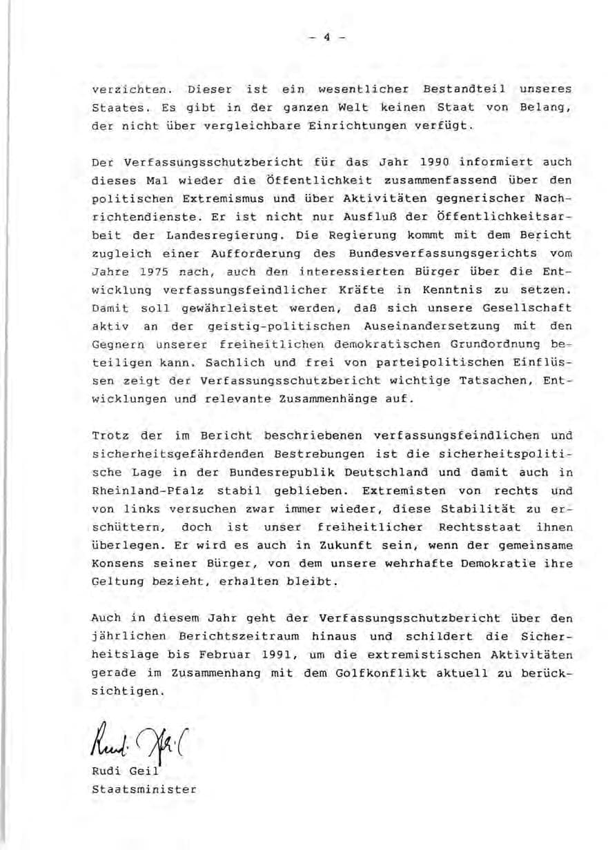 Seite 6 des Verfassungsschutzbericht 1990 Rheinland-Pfalz