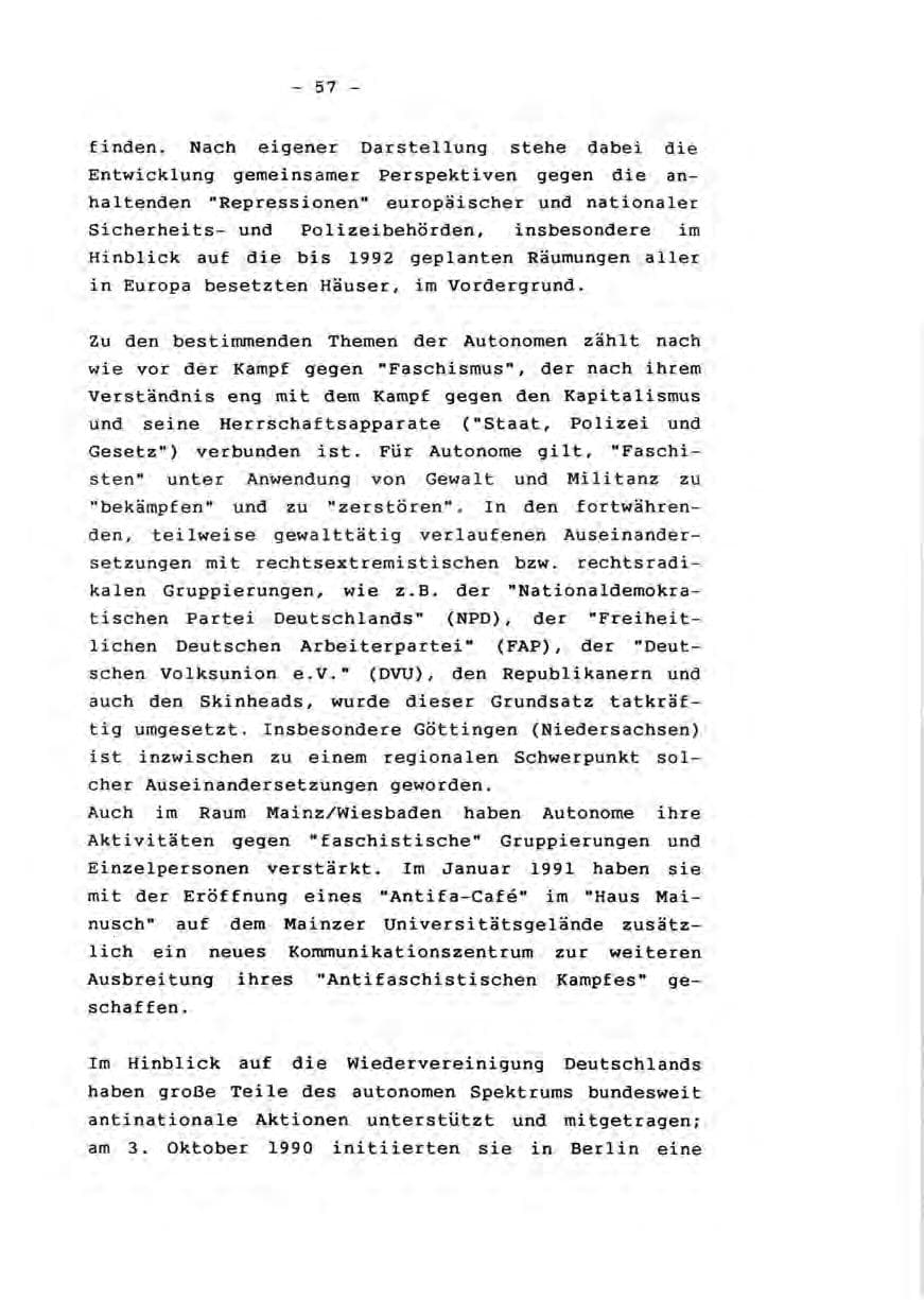 Seite 59 des Verfassungsschutzbericht 1990 Rheinland-Pfalz