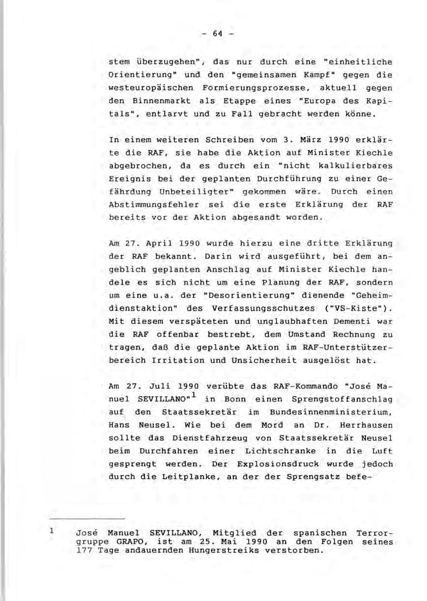 Seite 66 des Verfassungsschutzbericht 1990 Rheinland-Pfalz