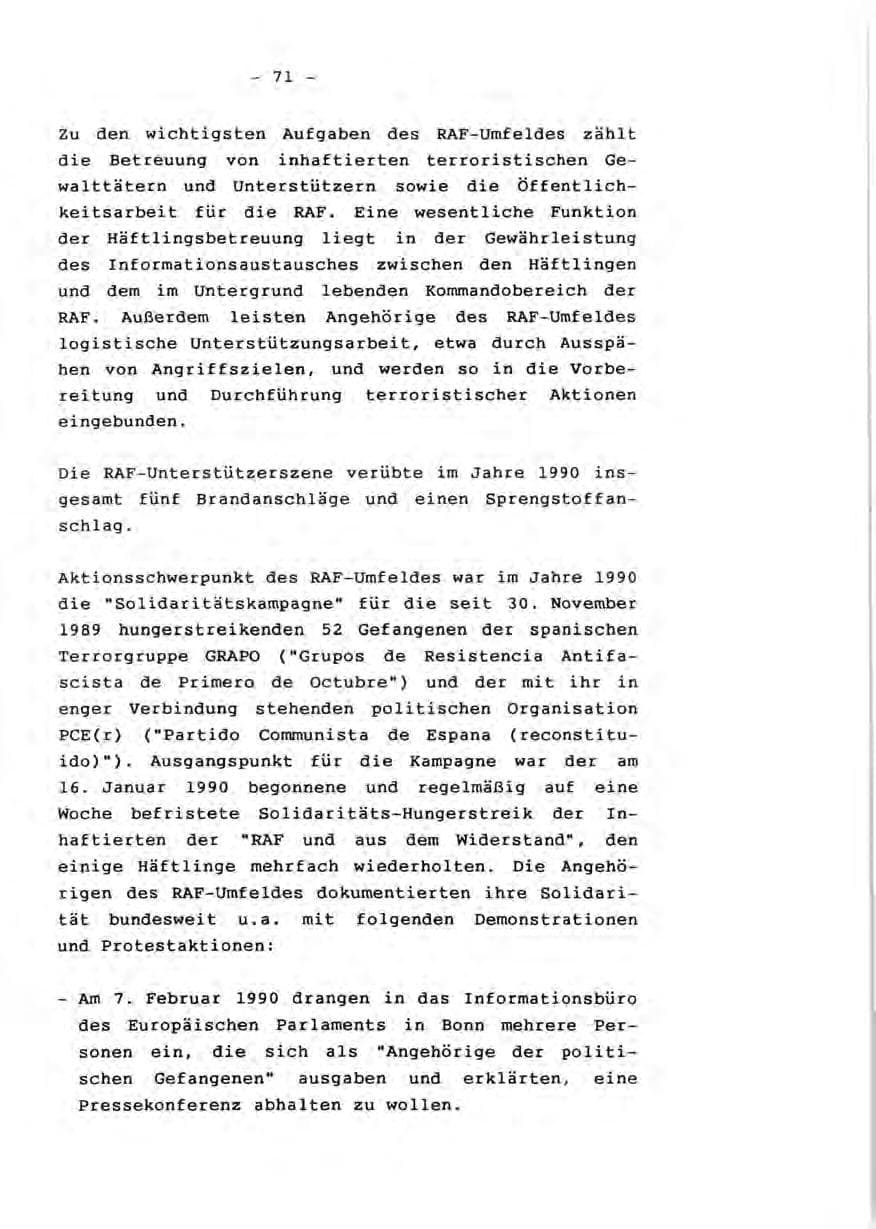 Seite 73 des Verfassungsschutzbericht 1990 Rheinland-Pfalz