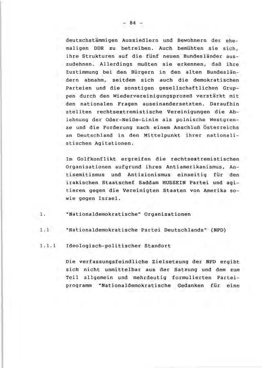 Seite 86 des Verfassungsschutzbericht 1990 Rheinland-Pfalz
