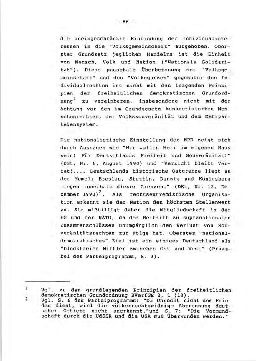 Seite 88 des Verfassungsschutzbericht 1990 Rheinland-Pfalz