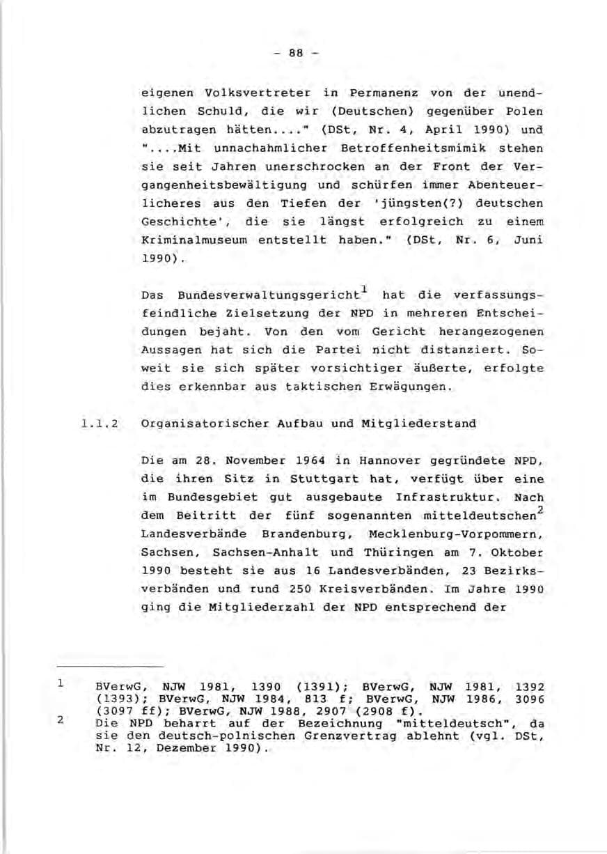 Seite 90 des Verfassungsschutzbericht 1990 Rheinland-Pfalz