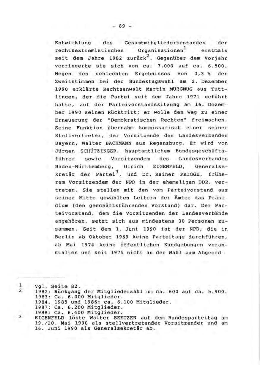 Seite 91 des Verfassungsschutzbericht 1990 Rheinland-Pfalz