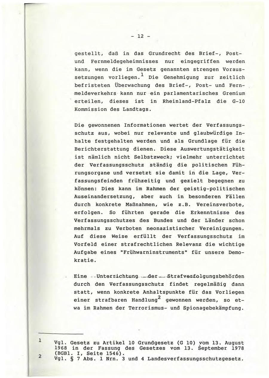 Seite 13 des Verfassungsschutzbericht 1991 Rheinland-Pfalz